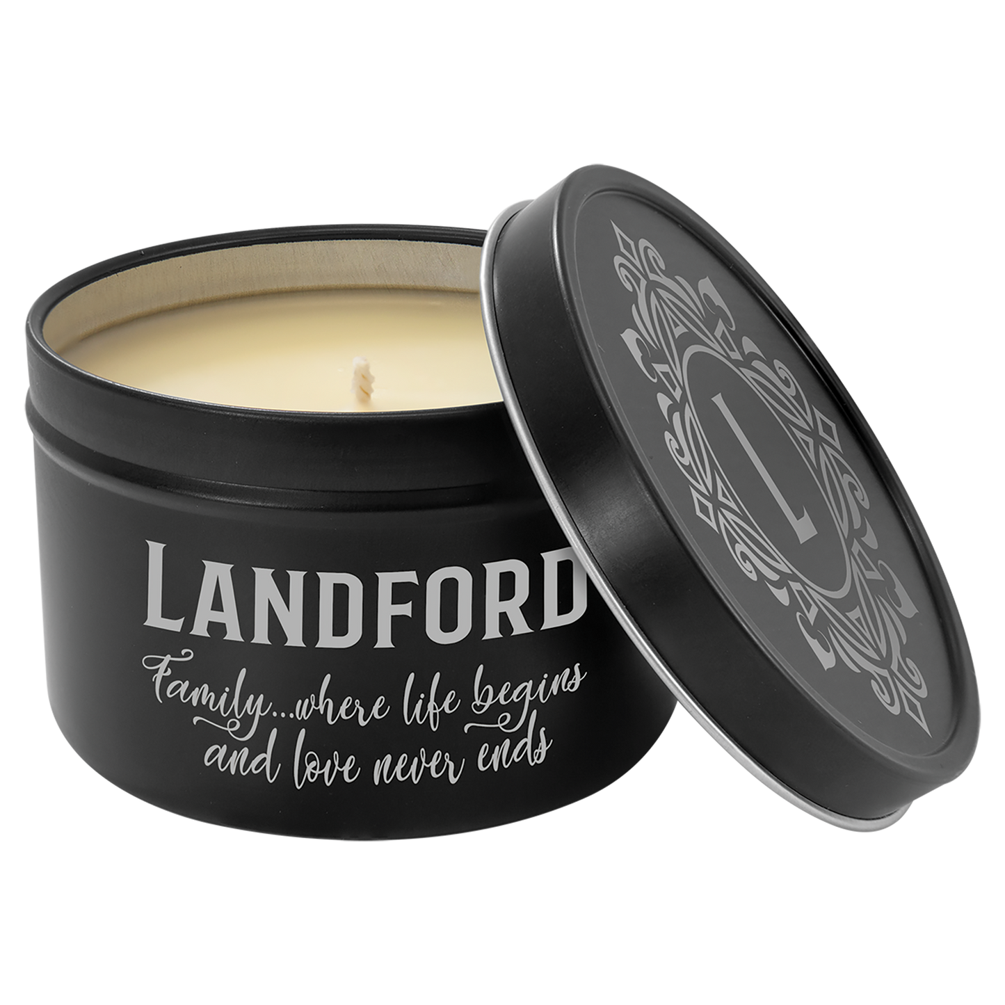 8 oz. Candle in a Black Metal Tin