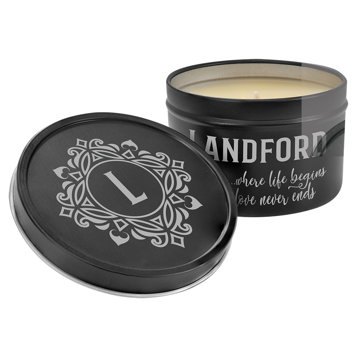 8 oz. Candle in a Black Metal Tin