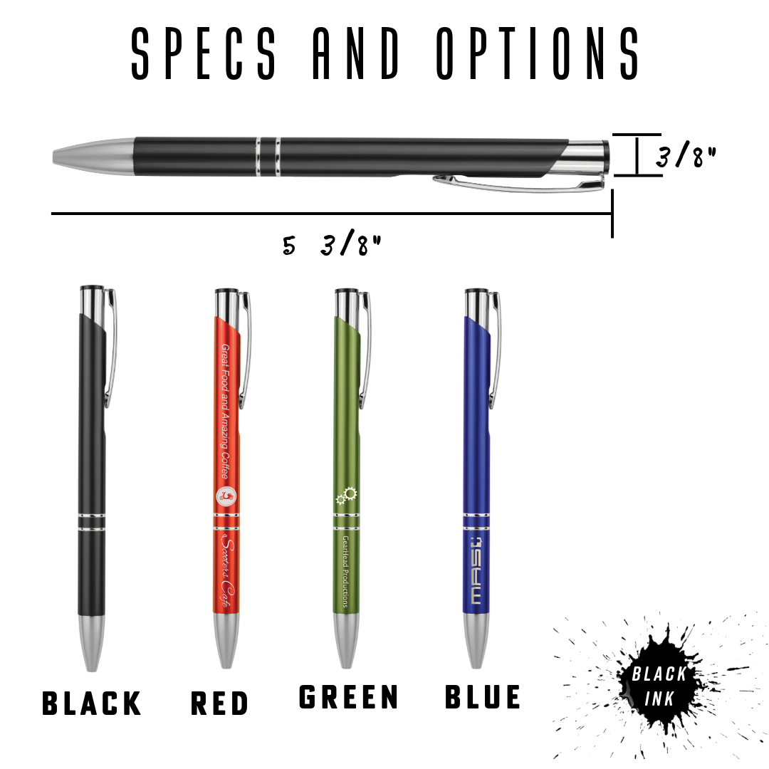 Aluminum Engravable  Click Top Pen